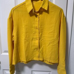 Yellow Button-Up Women's Top